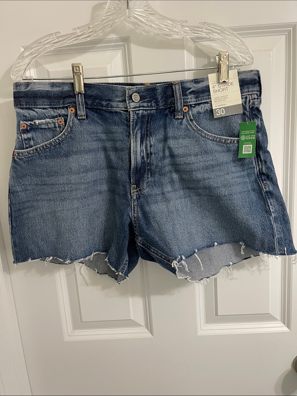 GAP Medium Blue Distressed Denim Shorts